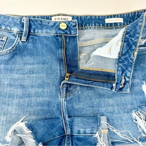 Frame Denim Le Grand Garcon Distressed Short, Shear Wash