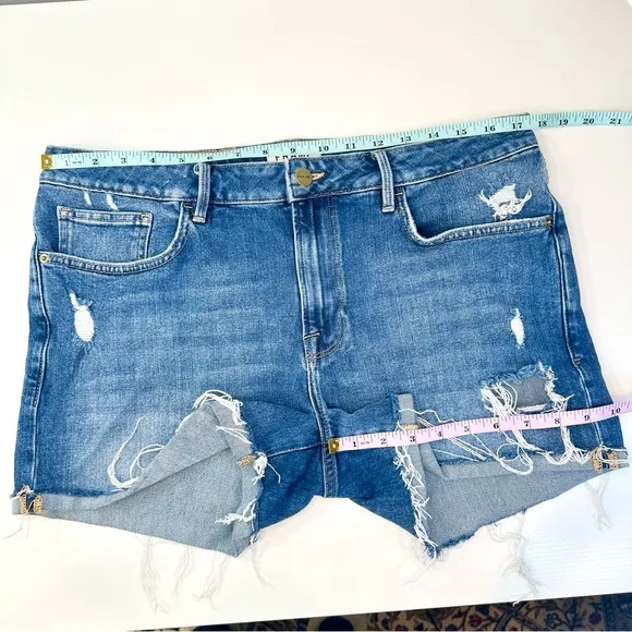 Frame Denim Le Grand Garcon Distressed Short, Shear Wash