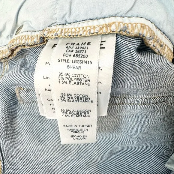 Frame Denim Le Grand Garcon Distressed Short, Shear Wash