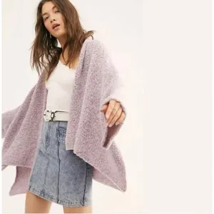 FREE PEOPLE BFF Cardigan Sweater Passion Flower Purple Lilac