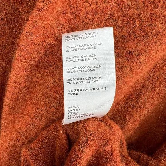FREE PEOPLE Eucalyptus Cardigan Sweater Womens XS Rust Orange Brown Slouchy Cozy