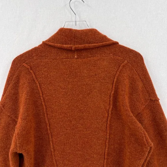FREE PEOPLE Eucalyptus Cardigan Sweater Womens XS Rust Orange Brown Slouchy Cozy