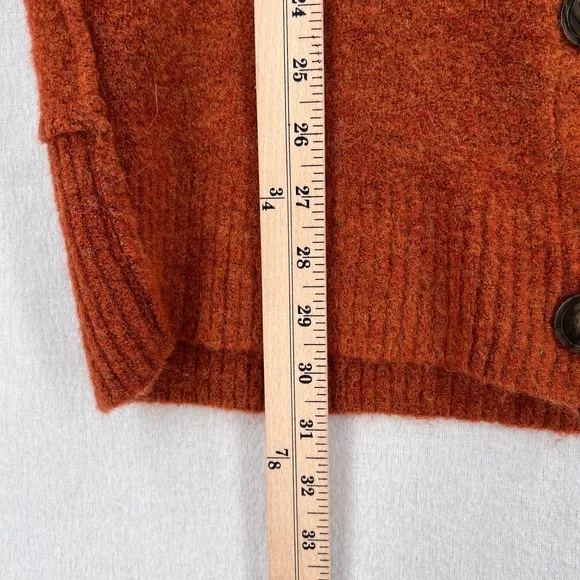 FREE PEOPLE Eucalyptus Cardigan Sweater Womens XS Rust Orange Brown Slouchy Cozy