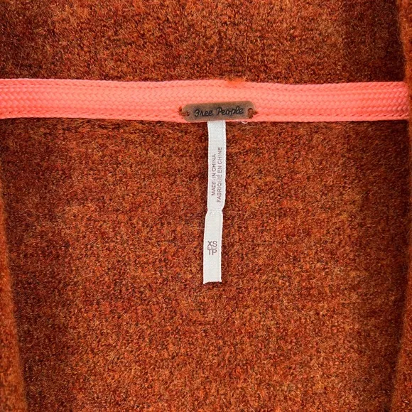 FREE PEOPLE Eucalyptus Cardigan Sweater Womens XS Rust Orange Brown Slouchy Cozy