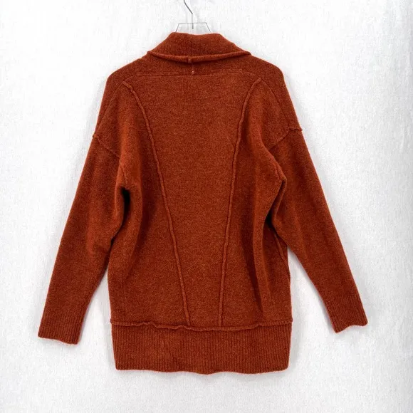 FREE PEOPLE Eucalyptus Cardigan Sweater Womens XS Rust Orange Brown Slouchy Cozy