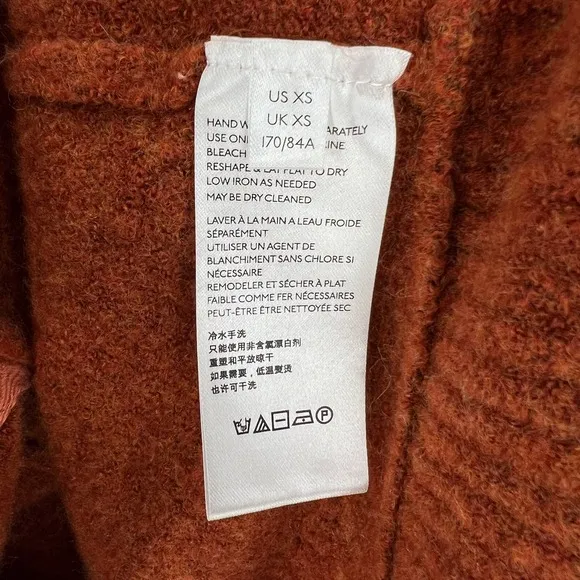 FREE PEOPLE Eucalyptus Cardigan Sweater Womens XS Rust Orange Brown Slouchy Cozy