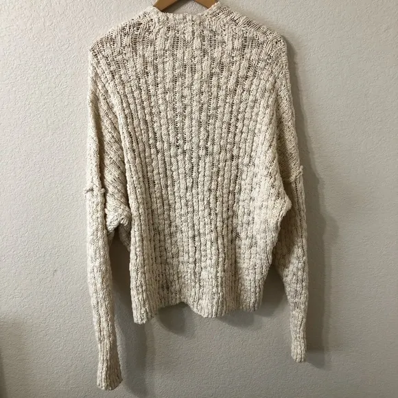 Free People Fun Times Snap Oversized Cardigan in Cream - Size Small