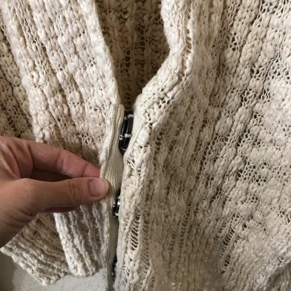 Free People Fun Times Snap Oversized Cardigan in Cream - Size Small