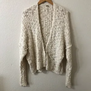 Free People Fun Times Snap Oversized Cardigan in Cream - Size Small