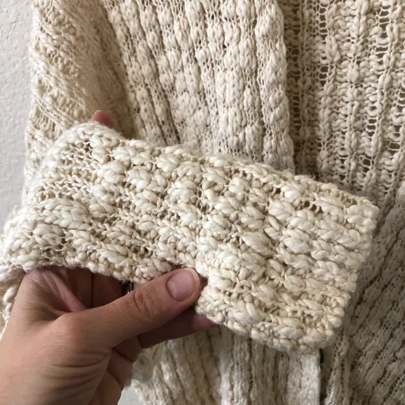 Free People Fun Times Snap Oversized Cardigan in Cream - Size Small