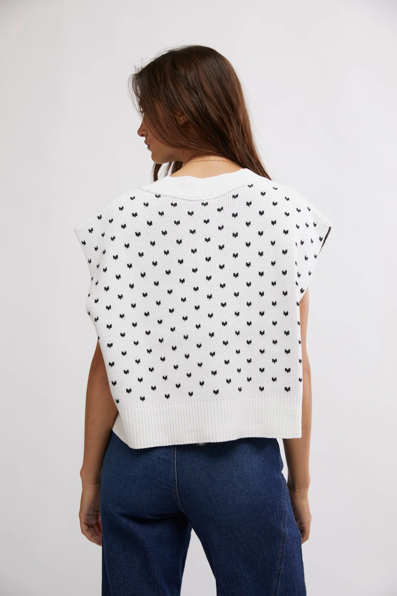 free people: pattern easy street sweater-ivory black combo