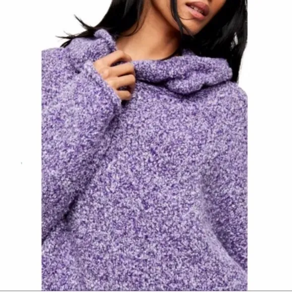 Free People Purple BFF Cowl Neck Sweater Women's Size Large NWOT