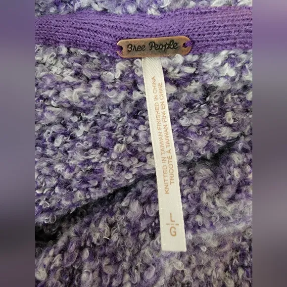 Free People Purple BFF Cowl Neck Sweater Women's Size Large NWOT