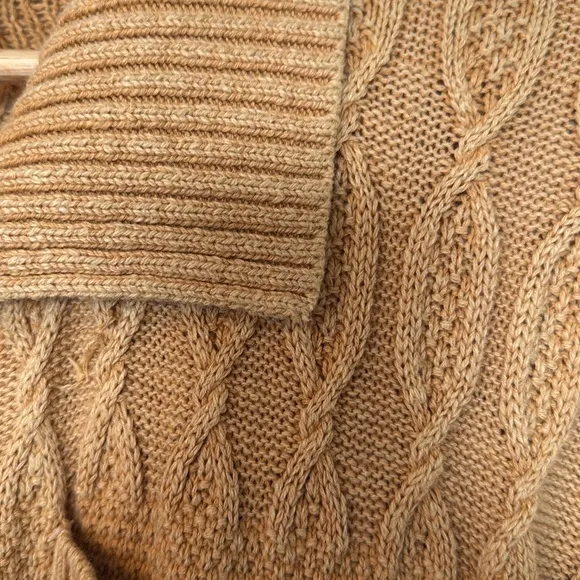 Free People Say Anything Yellow Cable Knit Cardigan Sweater Oversized  Medium