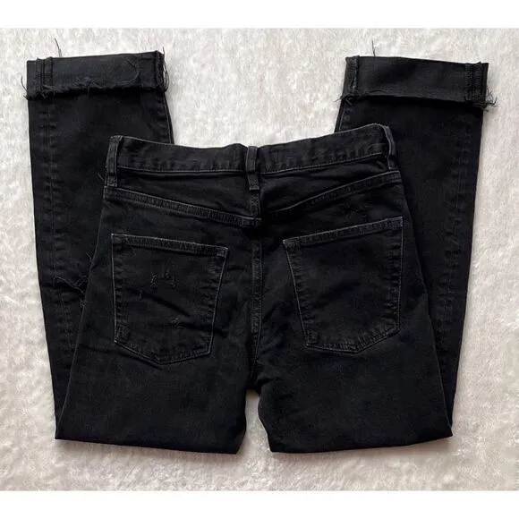 Free People × We The Free Bren Boyfriend Destroyed Jean in Black Magic, Size 24