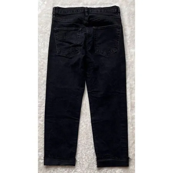 Free People × We The Free Bren Boyfriend Destroyed Jean in Black Magic, Size 24