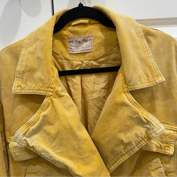 Free People-We The Free-Sure Thing Bomber Jacket Golden Finch-Corduroy Medium