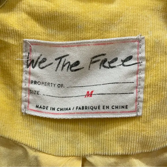 Free People-We The Free-Sure Thing Bomber Jacket Golden Finch-Corduroy Medium