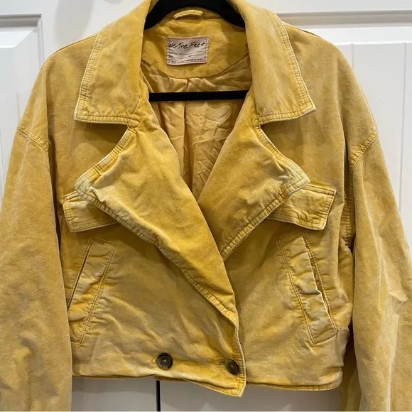 Free People-We The Free-Sure Thing Bomber Jacket Golden Finch-Corduroy Medium