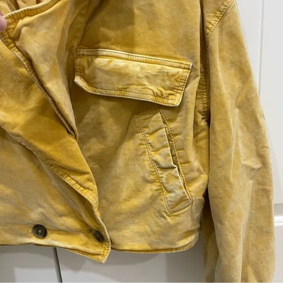 Free People-We The Free-Sure Thing Bomber Jacket Golden Finch-Corduroy Medium