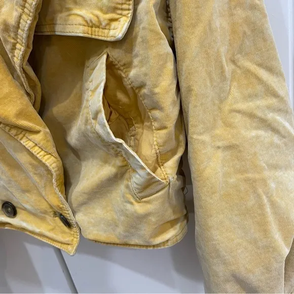 Free People-We The Free-Sure Thing Bomber Jacket Golden Finch-Corduroy Medium