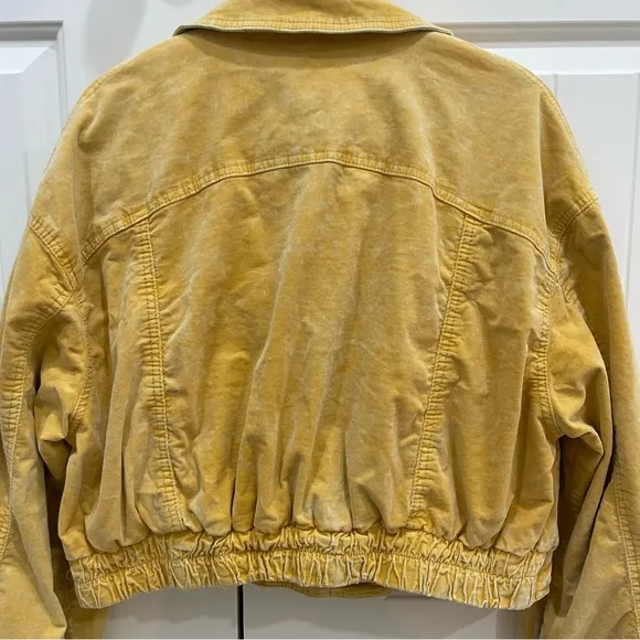 Free People-We The Free-Sure Thing Bomber Jacket Golden Finch-Corduroy Medium