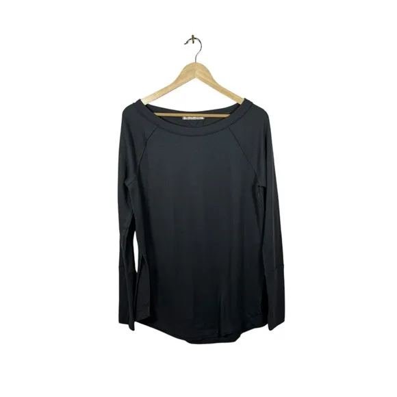 Free People Women’s Snowy Oversized Thermal Slouchy Top in Charcoal Grey L
