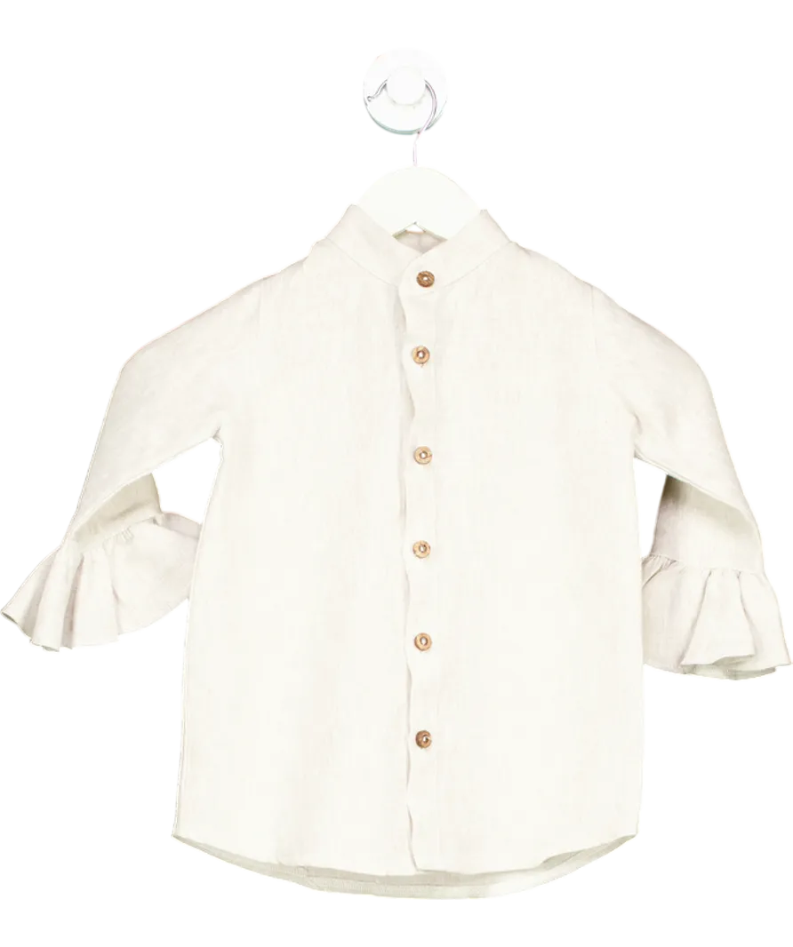 Freya Lillie Beige Frilled Marcia Linen Shirt 18-24 Months
