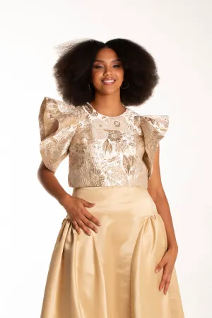 Frida Gold Brocade Top