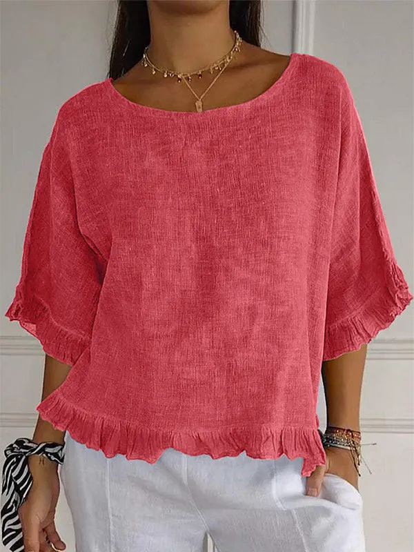 Frilled Round-Neck Tee