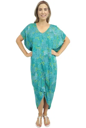 Frilled Toga Dress "Paisley Batik" print