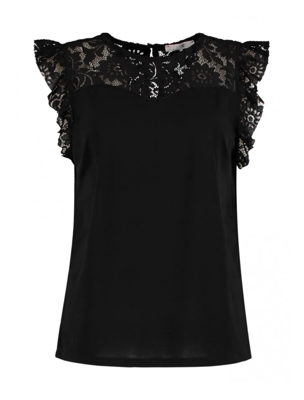 Gaby Black Lace Detail T-Shirt