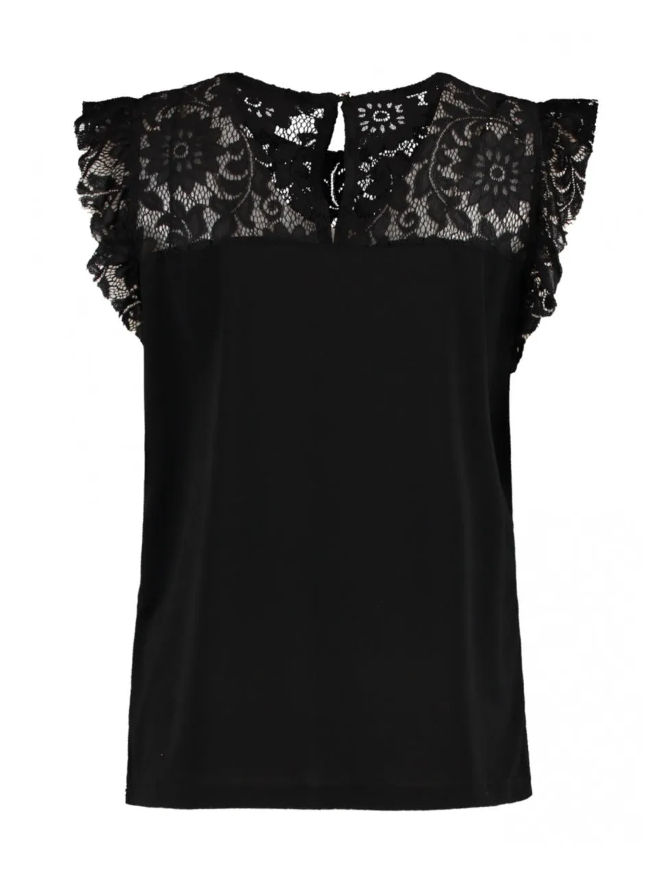 Gaby Black Lace Detail T-Shirt