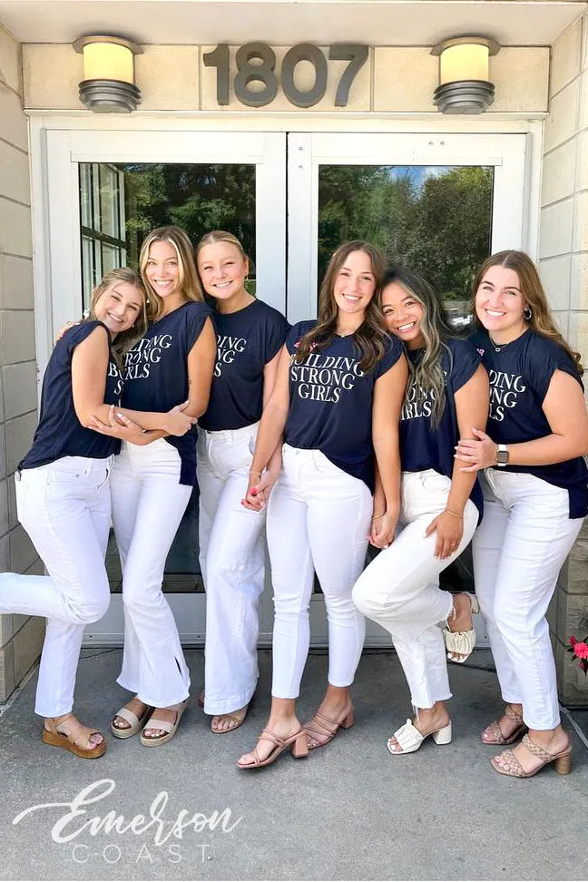 Gamma Phi Beta Building Strong Girls Rolled Cuff Tee