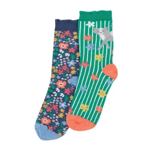 Get Outside Frill Socks -2 Pack - 1 Left Size 4-6 years