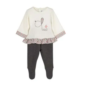 Girls Gingham Dog Print Set