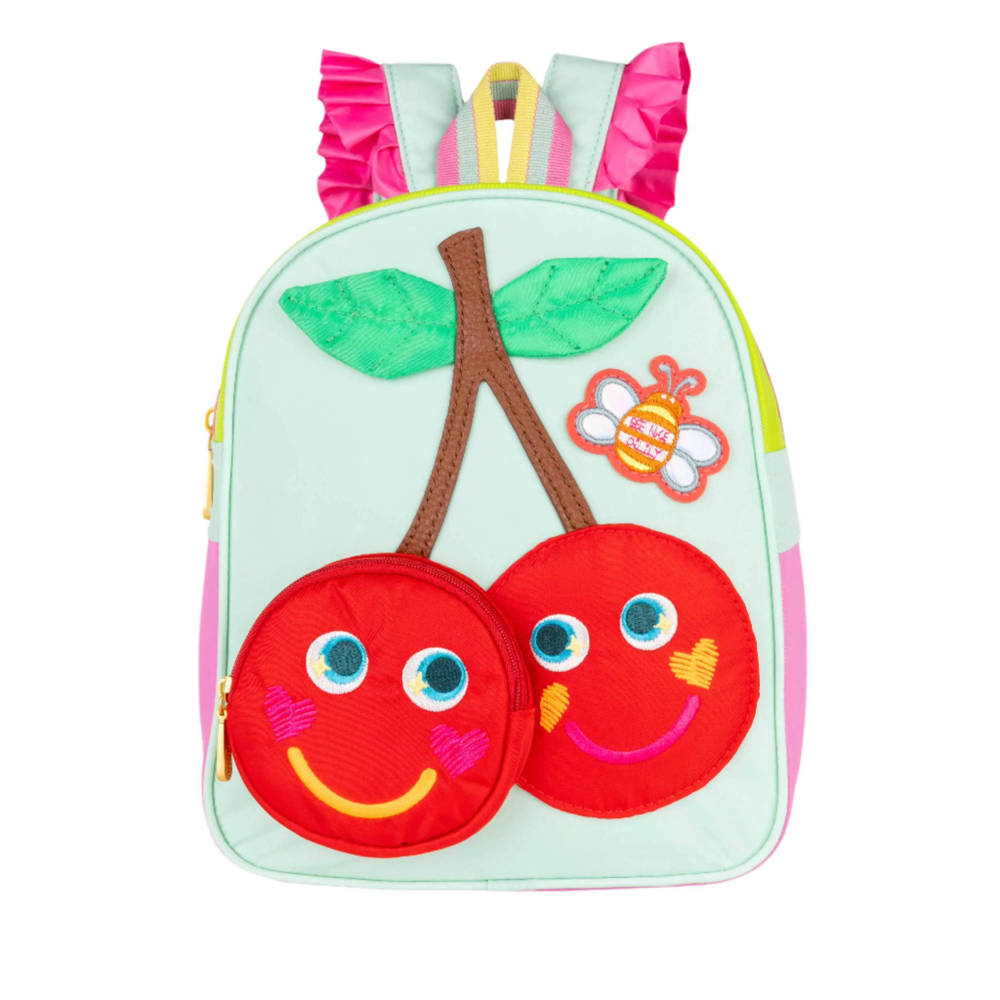Girls Green Cherry Backpack