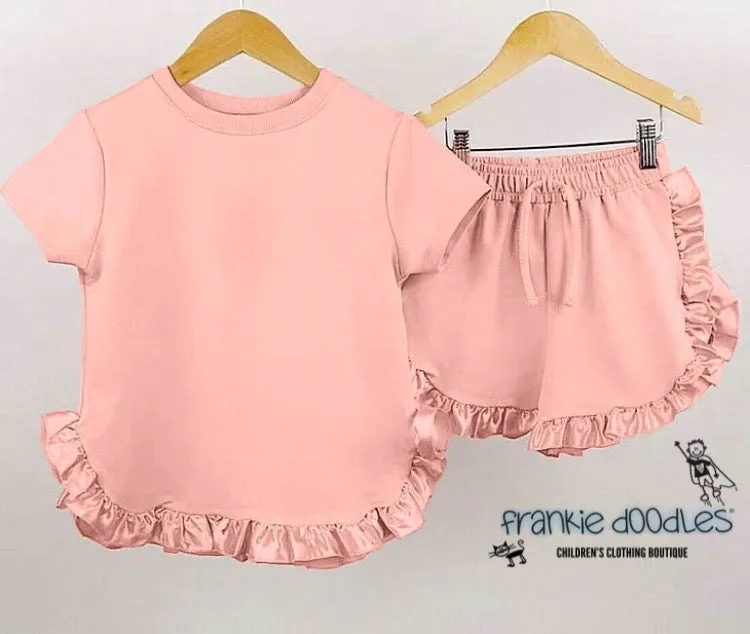 Girls Satin Frill Set
