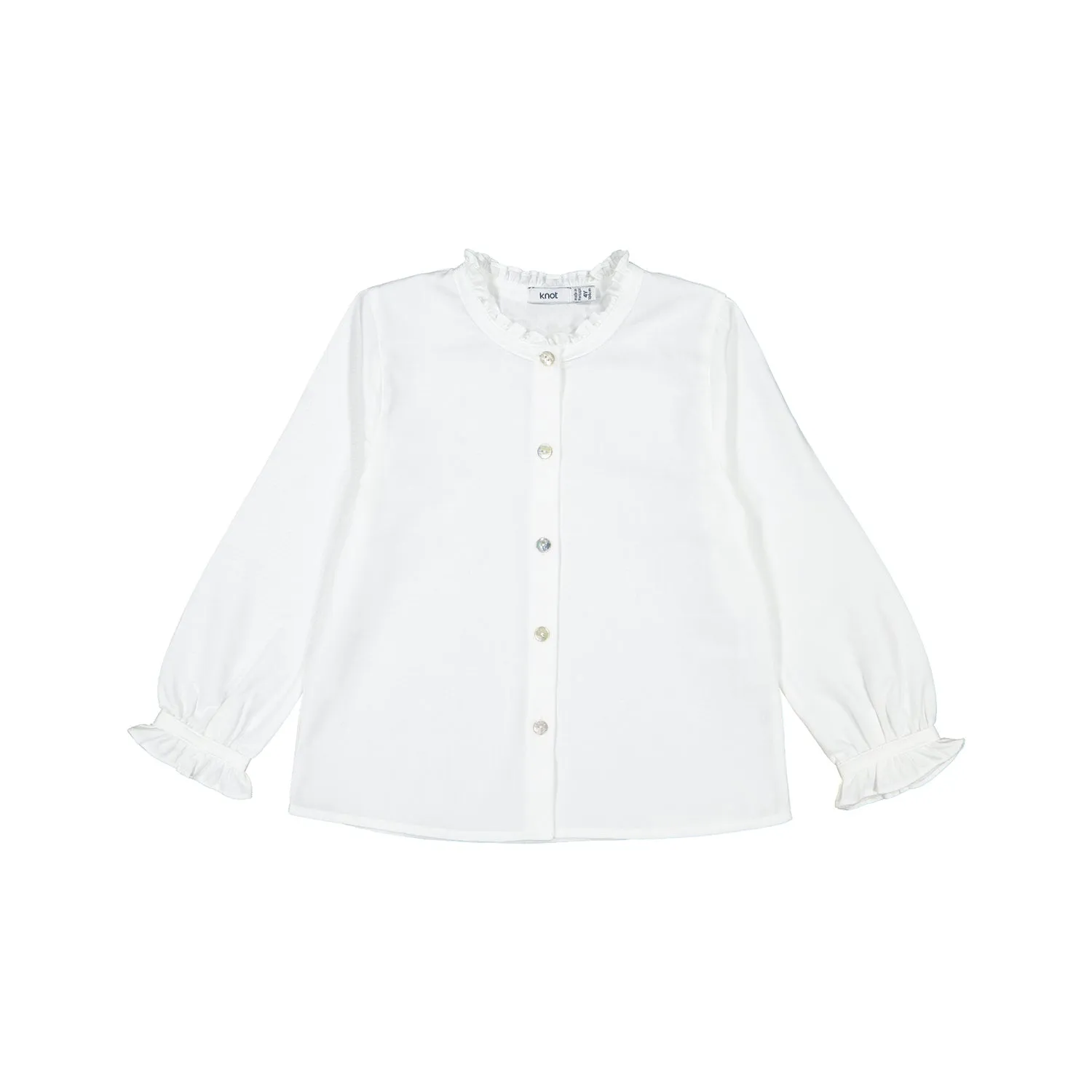 Girls White Cotton Blouse