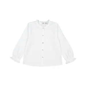 Girls White Cotton Blouse