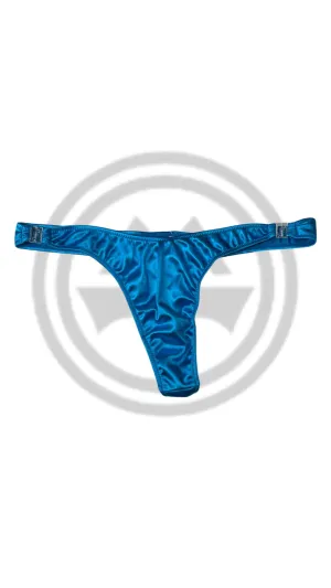 Glossy T-Back Detachable Thong - Turquoise