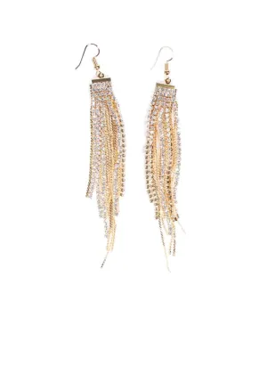 Gold Diamante Layered Earrings