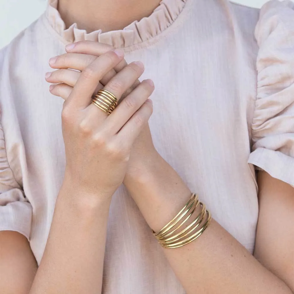 Gold Layered Strand Cuff