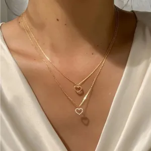 Gold Plated Double Layered Heart Pendant