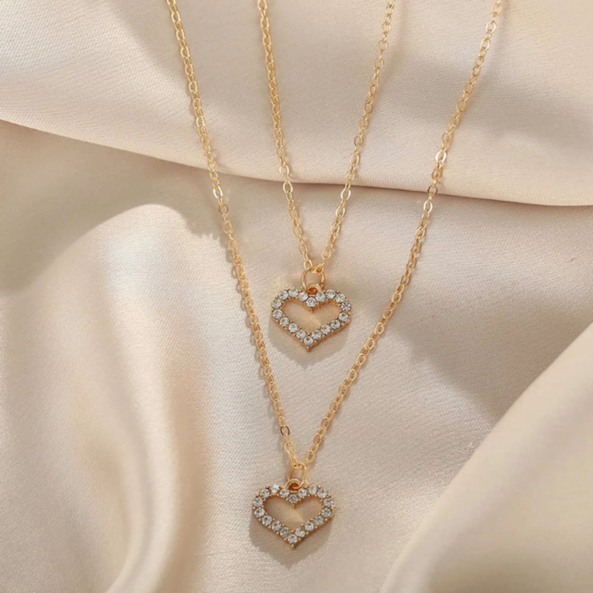 Gold Plated Double Layered Heart Pendant