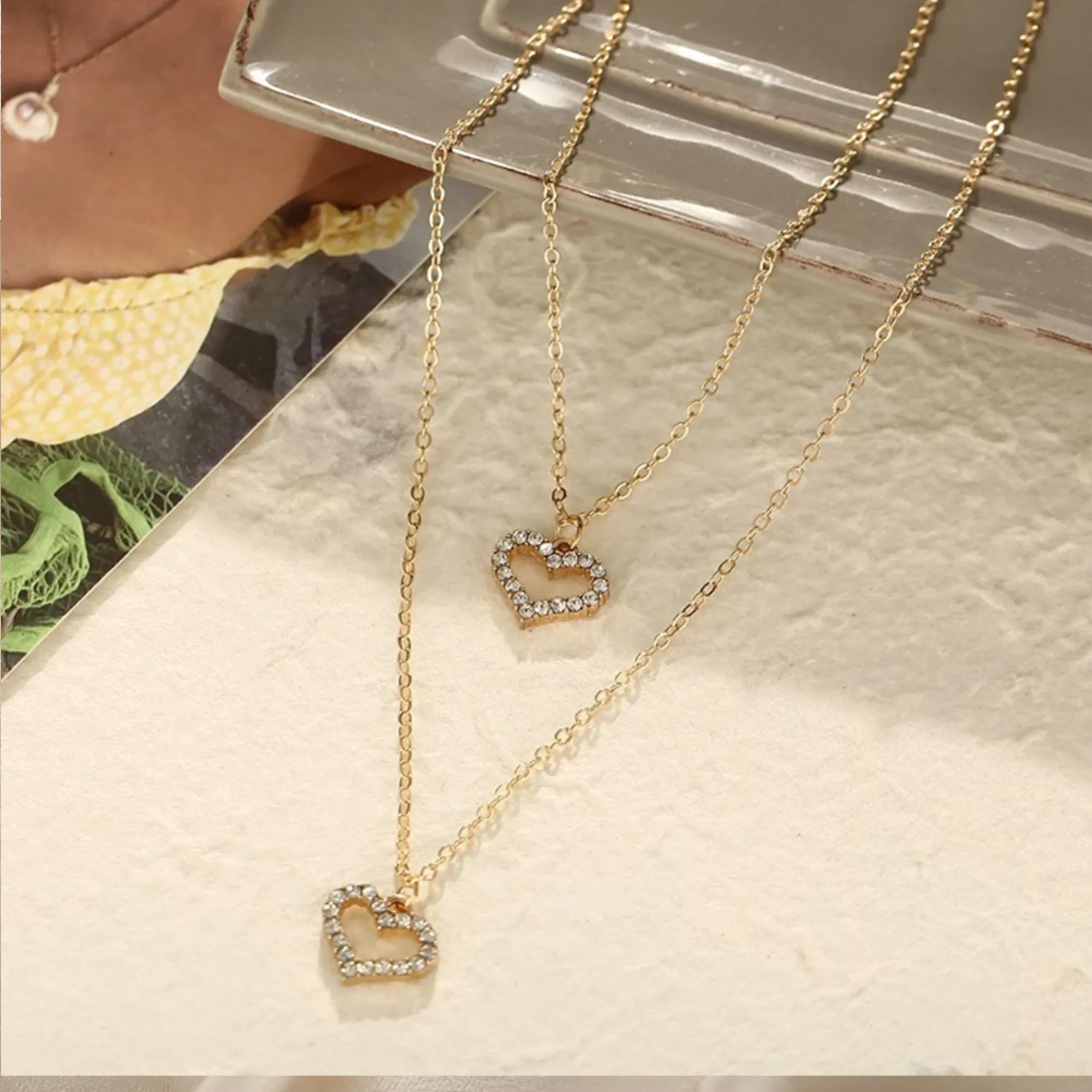 Gold Plated Double Layered Heart Pendant