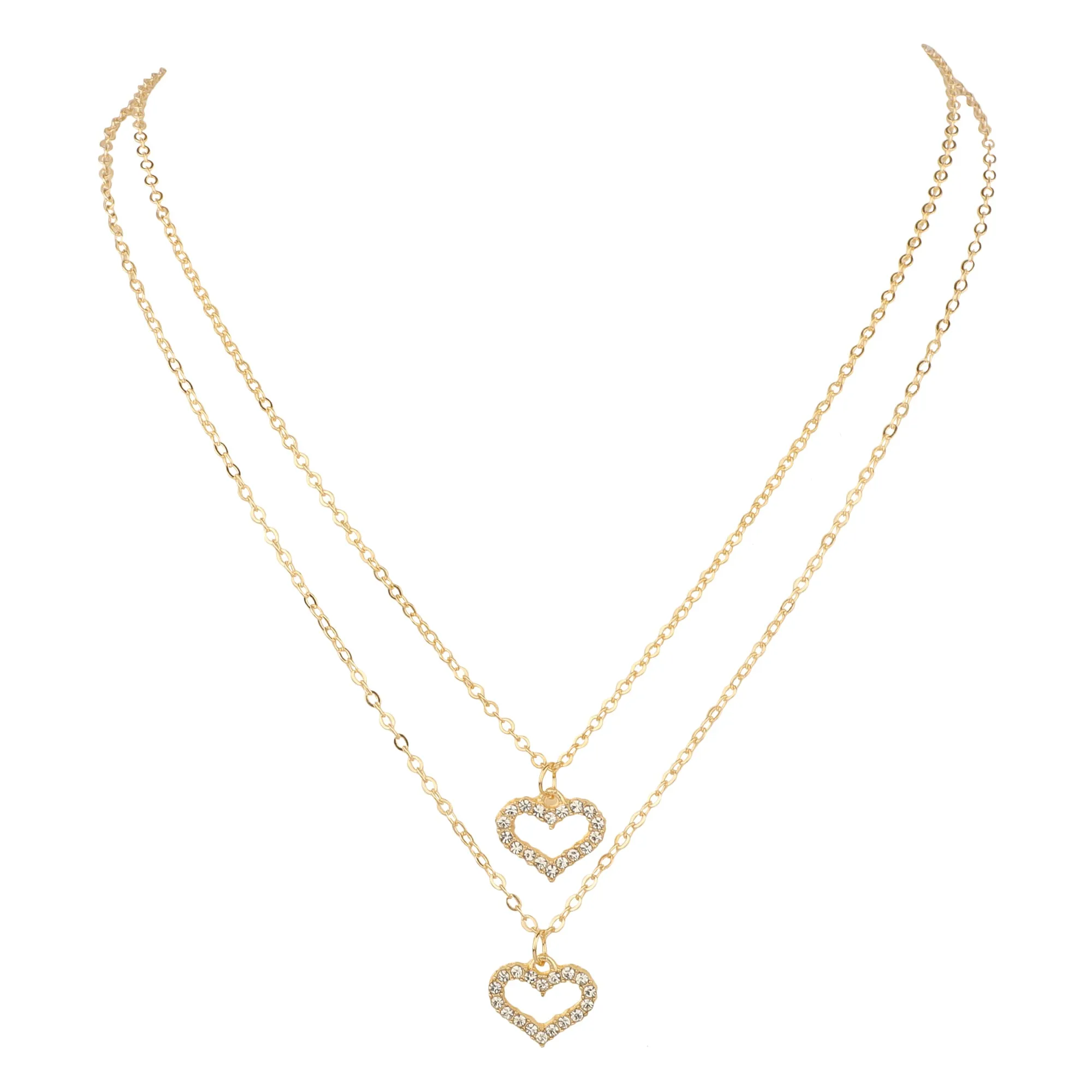 Gold Plated Double Layered Heart Pendant