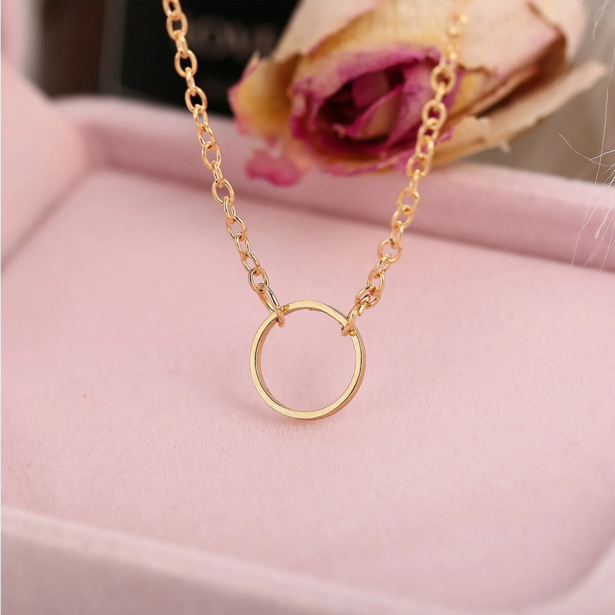 Gold Plated Single Circle Pendant