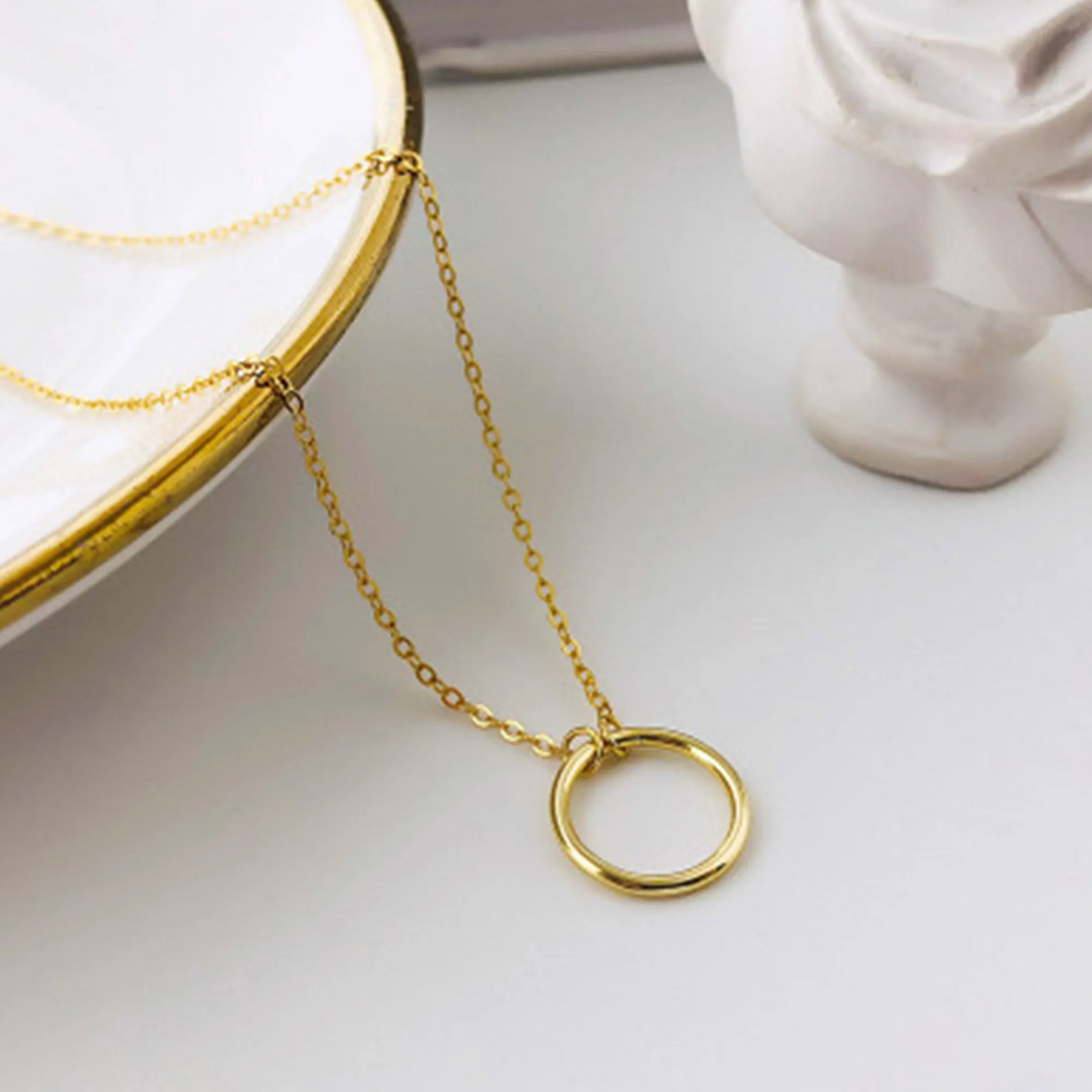 Gold Plated Single Circle Pendant