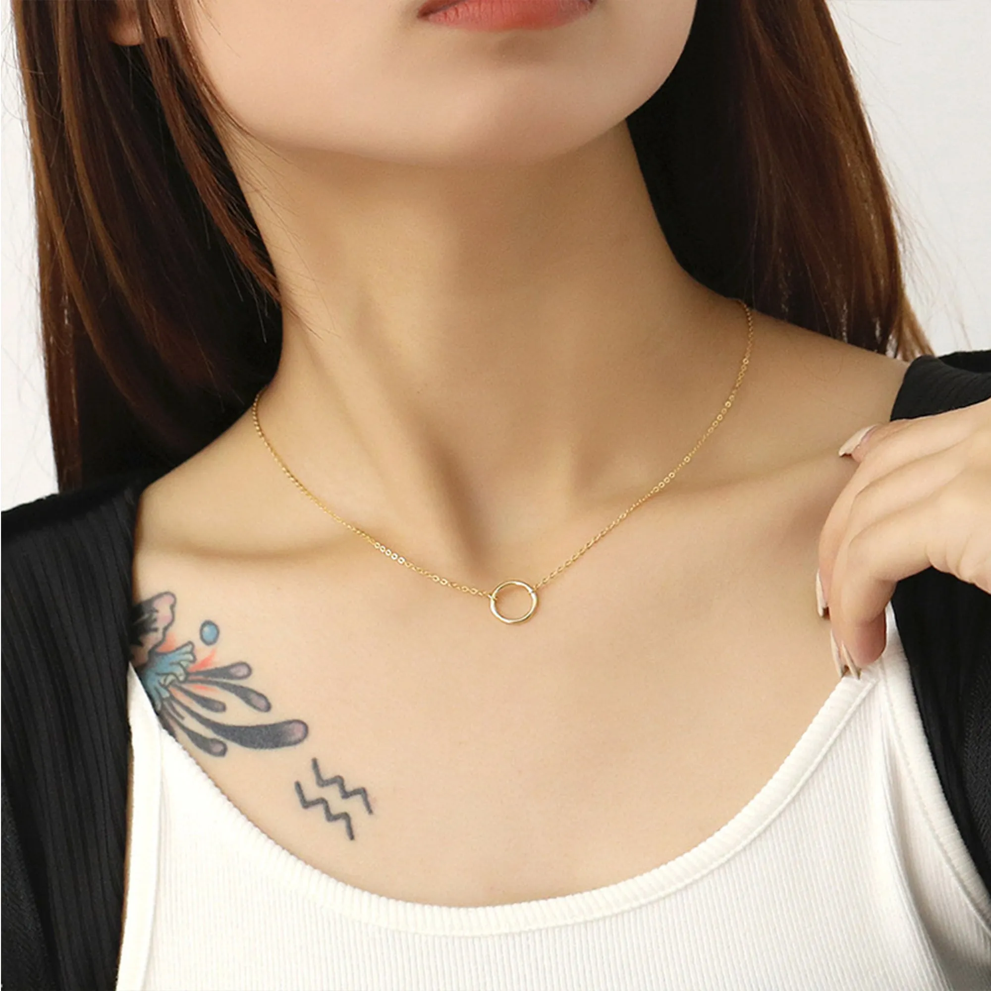 Gold Plated Single Circle Pendant
